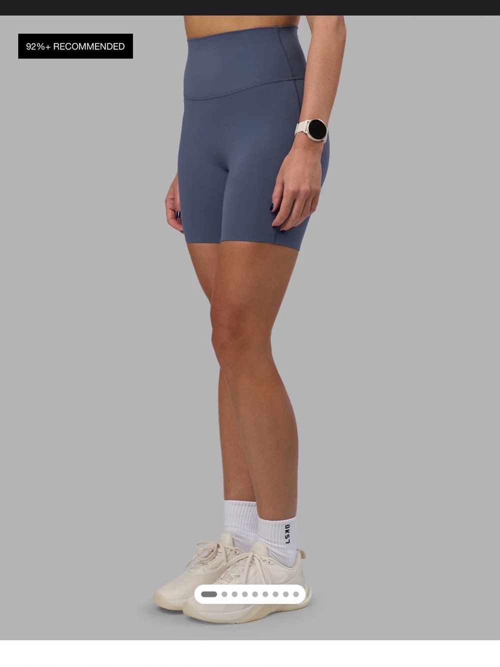 High-Waist Slate Blue Athletic Bike Shorts for Women